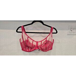 Adore Me Hot Pink Sheer Lace Underwire Bra 40G